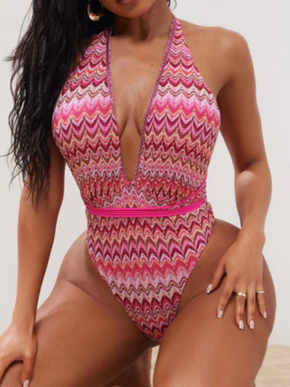 NEW Fashion Nova Swimsuit Mermaids At Sea Embellished Crochet One Piece Large